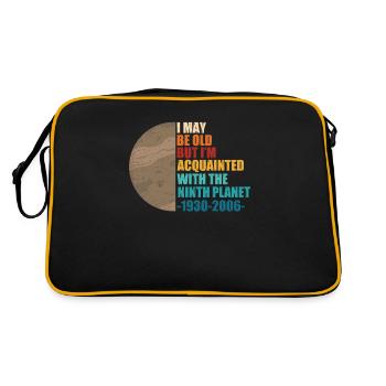 I May Be Old Vintage Pluto Planet For A Planetary - Retro Bag - black/gold - Back