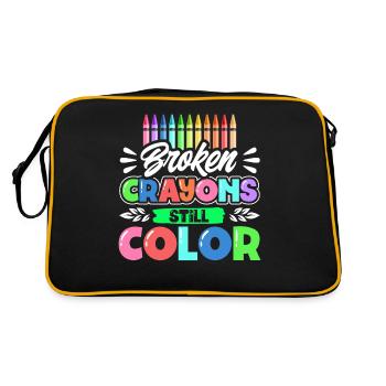 Broken Crayons Still Color - Retro Bag - black/gold - Back