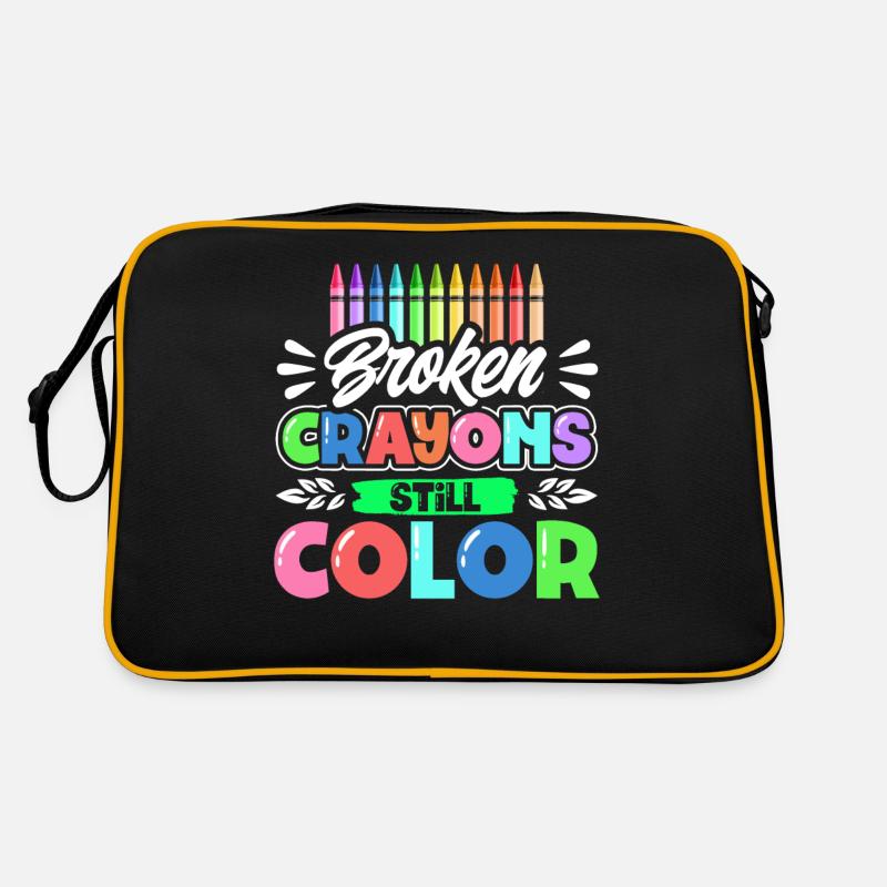 Broken Crayons Still Color - Retro Tasche - Schwarz/Gold