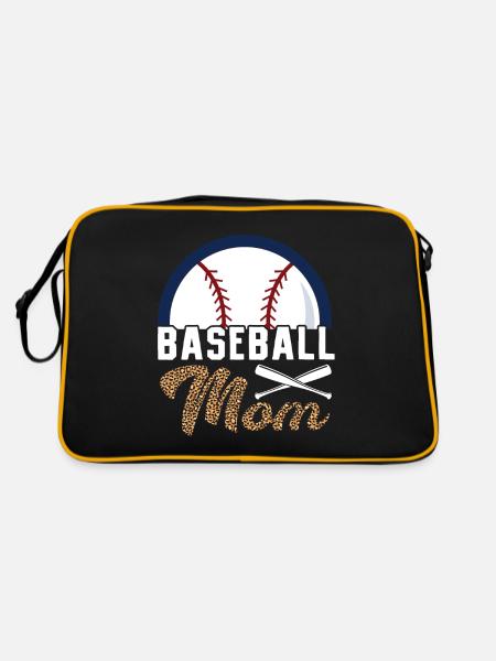 Baseball Mom Mutter Baseballspieler Muttertag - Retro Tasche - Schwarz/Gold - Hinten