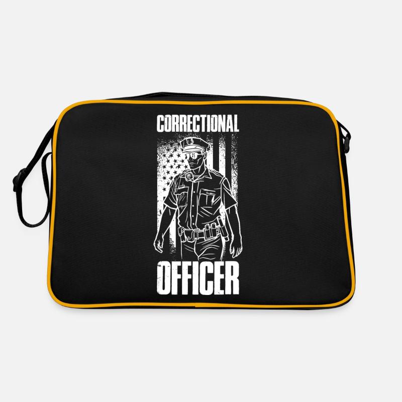 Correctionnels Drapeau américain Cadeau de prison - Sac Retro - noir/or