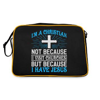 Clergy Faith in God Believer Christian Love - Retro Bag - black/gold - Back