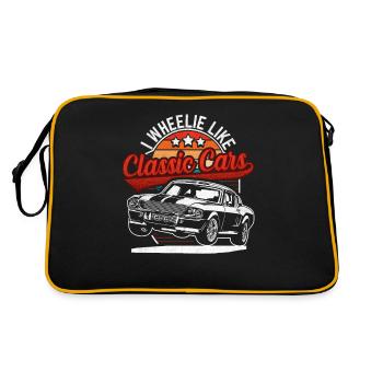 Car Parts Mechanic Classic Car Racing Sport - Retro Bag - black/gold - Back