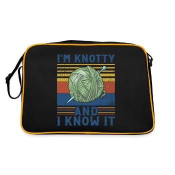 Yarn Collection Quilter Knitting Crochet Lifestyle - Retro Bag - black/gold - Back