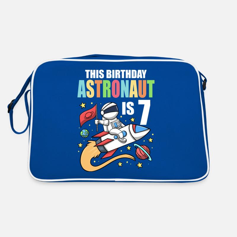 Space Birthday 7 Astronaut Planets Rocket Ship Retro Bag