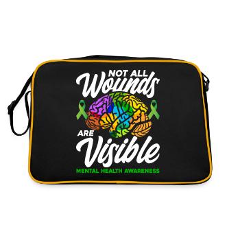Not All Wounds Are Visible - Retro Bag - black/gold - Back