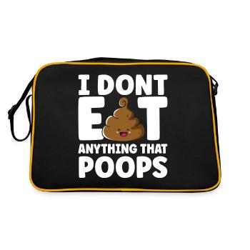 I Don't Eat Anything That Poops - Retro Bag - black/gold - Back