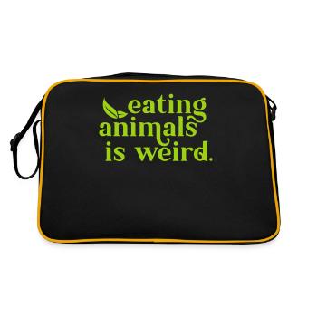 Eating Animals Is Weird - Retro Tasche - Schwarz/Gold - Hinten