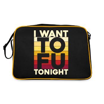 I Want Tofu Tonight - Retro Bag - black/gold - Back