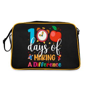 100 Days of Making a Difference in School - Retro Bag - black/gold - Back