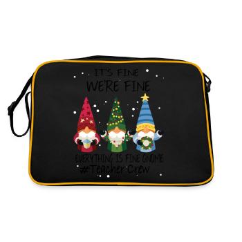 It's Fine We're Fine Everything Is Fine Gnome - Retro Bag - black/gold - Back