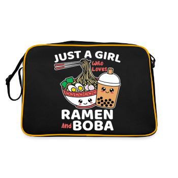 Just A Girl Who Loves Ramen And Boba - Retro Bag - black/gold - Back