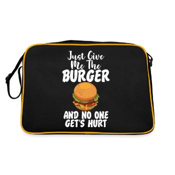 Burger Lover Cadeau - Sac Retro - noir/or - Dos
