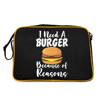 Burger Lover Cadeau - Sac Retro - noir/or - Dos