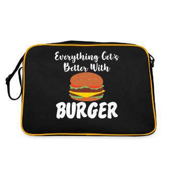 Burger Lover Cadeau - Sac Retro - noir/or - Dos