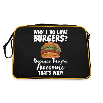 Burger Lover Cadeau - Sac Retro - noir/or - Dos