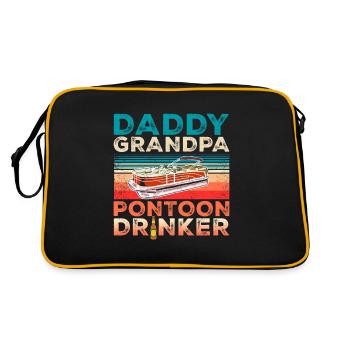 Papa Grandpa Pontoon Buveur - Ponton Bateau - Sac Retro - noir/or - Dos