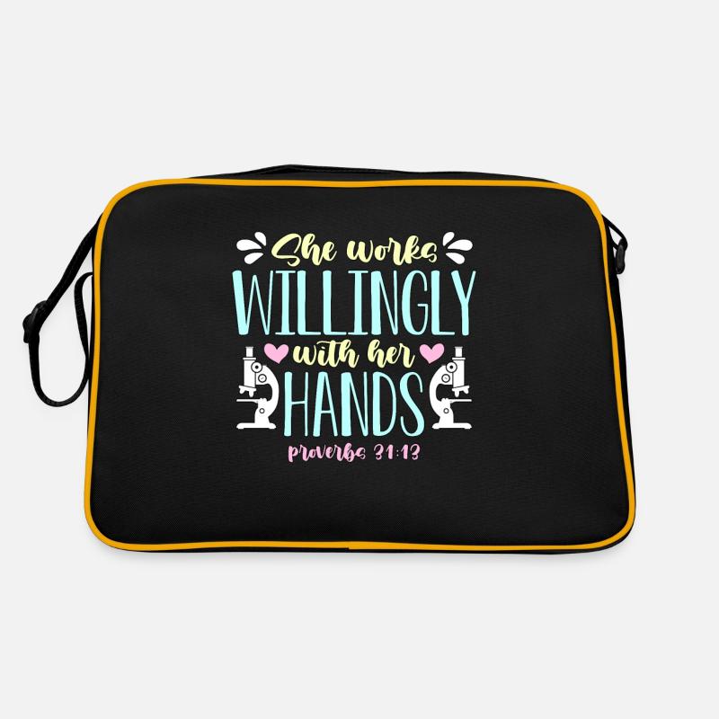 Lab Technician She Works Willingly Medical Science Retro Tasche
