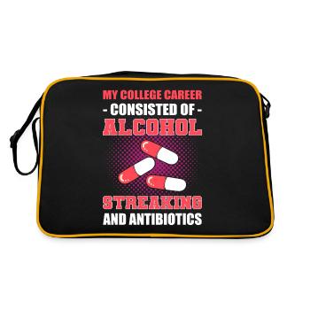 Alcohol, Streaking and Antibiotics Microbiologist - Retro Bag - black/gold - Back