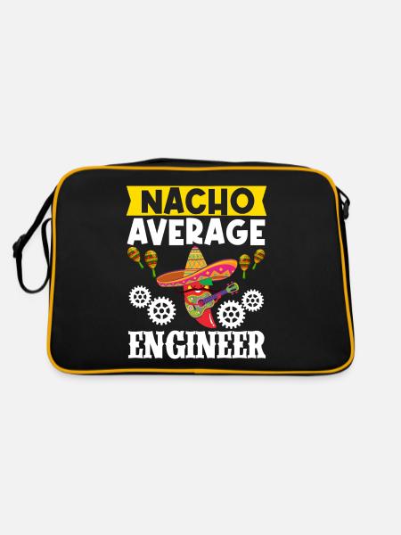 Cinco de Mayo Nacho Average Engineer Mexikanische - Retro Tasche - Schwarz/Gold - Hinten