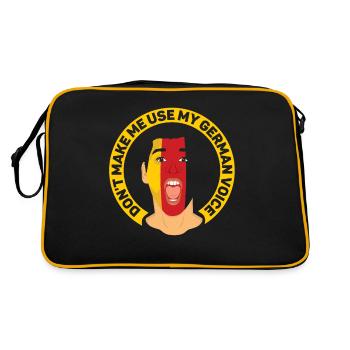 Ne forcez pas ma voix allemande allemande - Sac Retro - noir/or - Dos