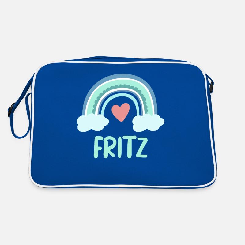 Fritz Name Regenbogen Baby Retro Tasche