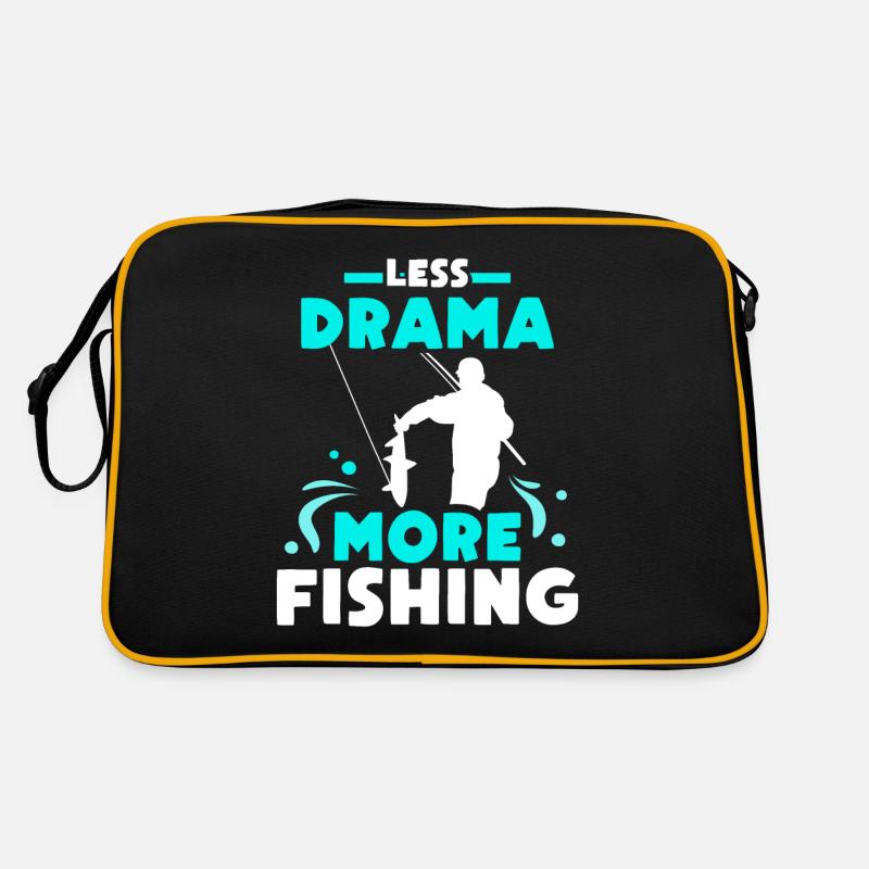Moins de drame Plus de dictons de motivation pour la pêche Sac Retro