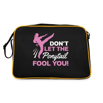 Don't let the ponytail fool you into - Retro Bag - black/gold - Back
