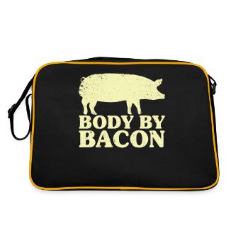 Body By Bacon - Retro Tasche - Schwarz/Gold - Hinten