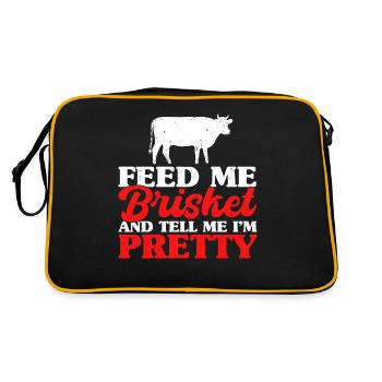 Feed Me Brisket And Tell Me Im Pretty - Retro Bag - black/gold - Back