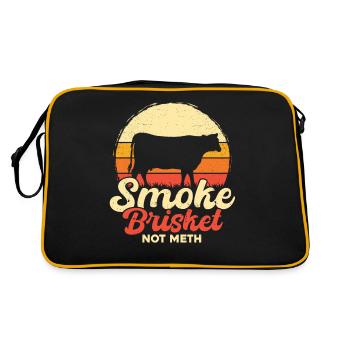 Smoke Brisket Not Meth - Retro Tasche - Schwarz/Gold - Hinten