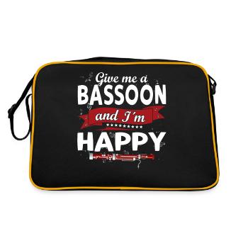 Woodwind instrument Music Bassoonist - Retro Bag - black/gold - Back