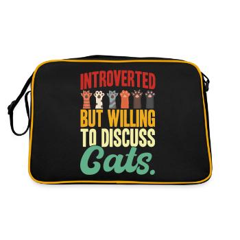 Introverted But Willing To Discuss Cats - Retro Bag - black/gold - Back