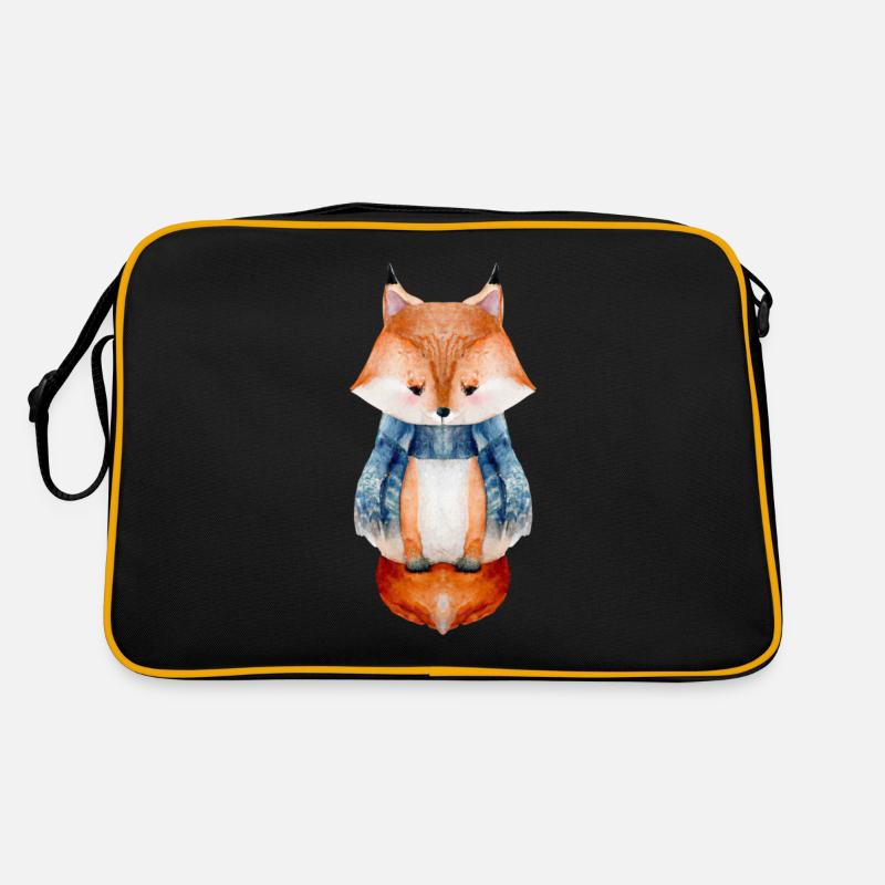 Aquarelle Renard Sac Retro