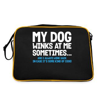 Mon chien me fait parfois un clin d’œil - Sac Retro - noir/or - Dos