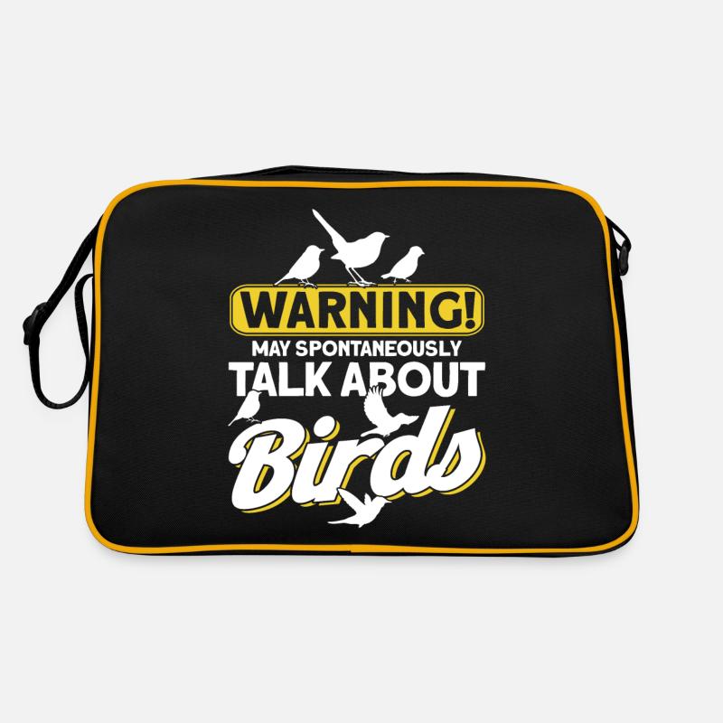 Warning May Spontaneously Talk About Birds Retro Tasche