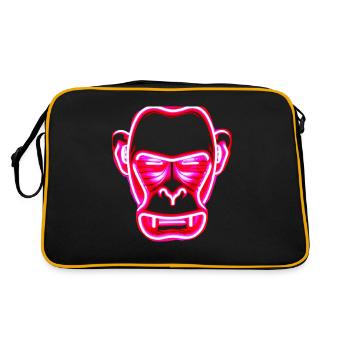 Affe Zocken - Retro Tasche - Schwarz/Gold - Hinten