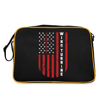 Wind Turbine Tech Wind Turbine Windmill Technician - Retro Tasche - Schwarz/Gold - Hinten
