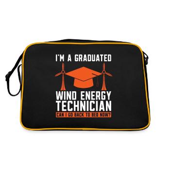 Wind Turbine Tech I'm A Graduated Wind Electricity - Retro Tasche - Schwarz/Gold - Hinten