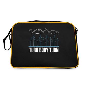 Wind Turbine Tech Turn Baby Turn Renewable Energy - Retro Bag - black/gold - Back
