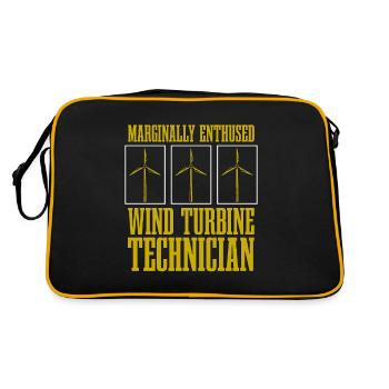 La technologie des éoliennes a légèrement enthousiasmé l’énergie verte - Sac Retro - noir/or - Dos