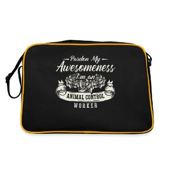 Animal Officer Pardon My Awesomeness Enforcement - Retro Tasche - Schwarz/Gold - Hinten