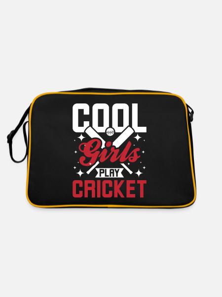 Cool girls play cricket - Retro Tasche - Schwarz/Gold - Hinten