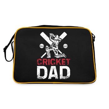 Fathers Day Daddy Cricket Dad - Retro Bag - black/gold - Back