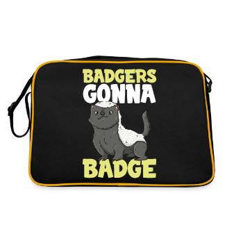 Les blaireaux deviennent des badges - blaireaux à miel - Sac Retro - noir/or - Dos