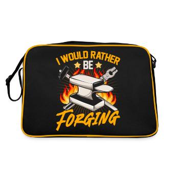 I would rather forge - blacksmith - Retro Bag - black/gold - Back