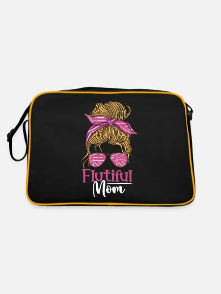 Flutiful Mom Flute Mom Marching Band - Retro Tasche - Schwarz/Gold - Hinten