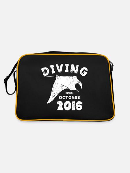Diver Birthday - Diving since October 2016 - Retro Bag - black/gold