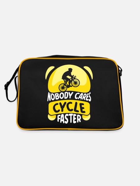 Niemand Kümmert Es Fahr Schneller Fahhrad Team - Retro Tasche - Schwarz/Gold - Hinten