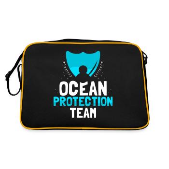 Equipe Protection Marine Protection Océan Lac de Mer - Sac Retro - noir/or - Dos